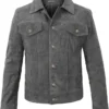 Violette grey suede leather jacket