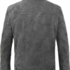 Violette grey suede leather jacket back