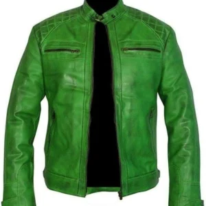 Wade Forest Green Quilted Leather Jacket