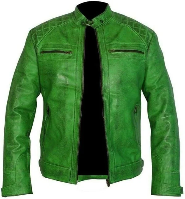 Wade Forest Green Quilted Leather Jacket