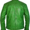 Wade Forest Green Quilted Leather Jacket Back