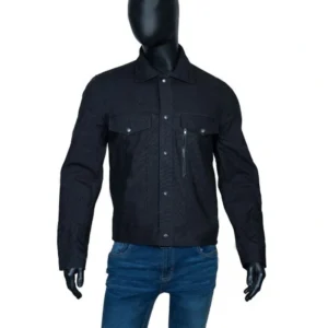 West World S03 Caleb Nichols Black Trucker Jacket Front
