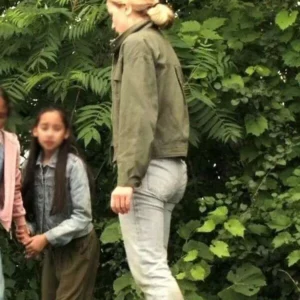 Willa Fitzgerald Reacher S01 Green Jacket Side View