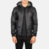 Wilson Black Bomber Jacket With Hood