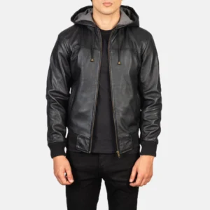 Wilson Black Bomber Jacket With Hood