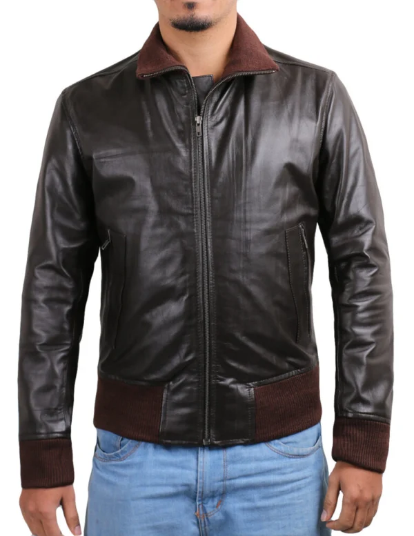 Wyatt Brown Flight Bomber Leather Jacket