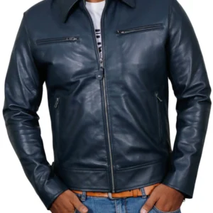 Xavier Navy Aviator leather jacket