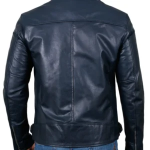 Xavier Navy Aviator leather jacket Back