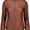 Yatalia Motor Biker Racer Quilted Leather Jacket