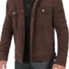 Yellowstone John Dutton Corduroy Sherpa Trucker Jacket Front