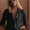 Yellowstone SO4 Beth Dutton Black Leather Jacket Front