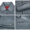 Zachery Grey Aviator Style Leather jacket Closeup