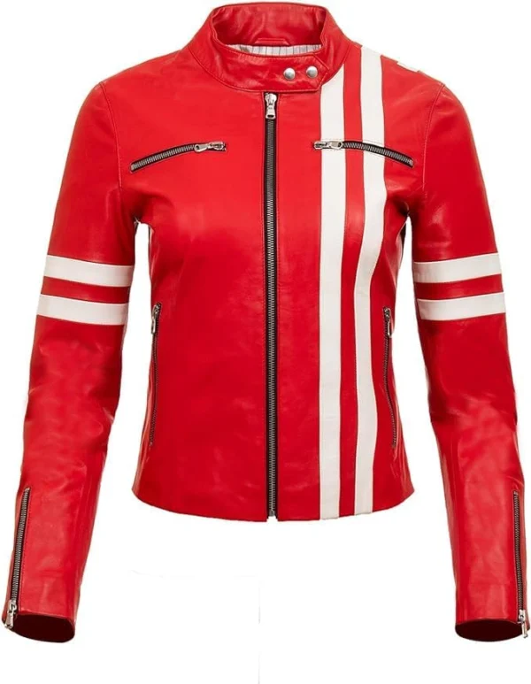 Zaevyonne Cafe Racer Motorcycle Real Lamb Rider Jacket