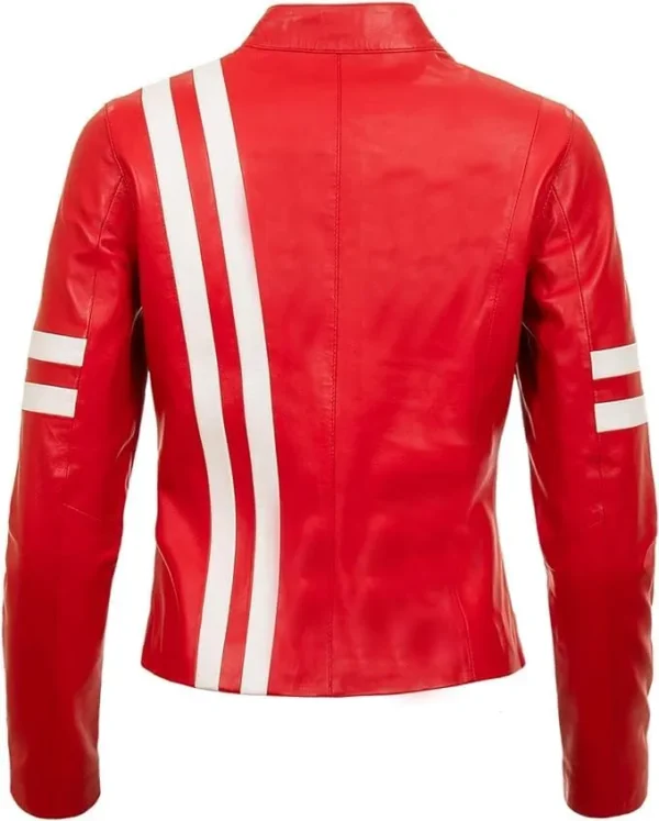 Zaevyonne Cafe Racer Motorcycle Real Lamb Rider Jacket Back