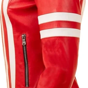 Zaevyonne Cafe Racer Motorcycle Real Lamb Rider Jacket Side View