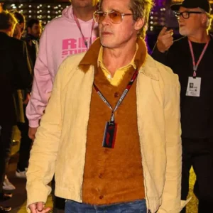 brad pitt f1 movie yellow cotton jacket