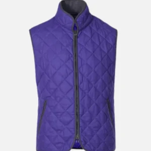 Barry Dort Wednesday S02 Purple Quilted Vest Front