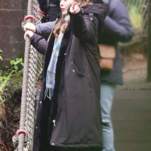 Elizabeth Olsen Eternity Polyester Coat Side View