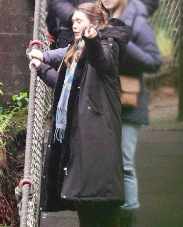 Elizabeth Olsen Eternity Polyester Coat Side View