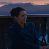 Elizabeth Olsen Movie Eternity Blue Wool Coat