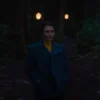 Elizabeth Olsen Movie Eternity Blue Wool Coat Front