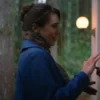 Elizabeth Olsen Movie Eternity Blue Wool Coat Side View