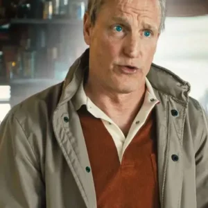Ella McCay Woody Harrelson Bomber Jacket Front