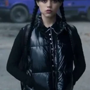Goody Addams Wednesday S02 Black Puffer Vest