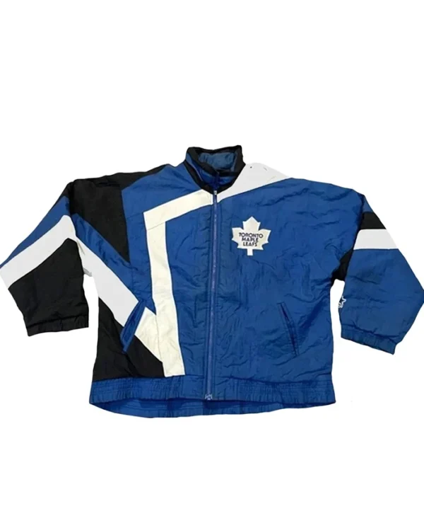 Hailey Bieber Toronto Maple Leafs Blue Jacket - Image 3