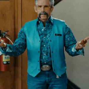 Happy Gilmore 2 Ben Stiller Leather Blue Vest Front