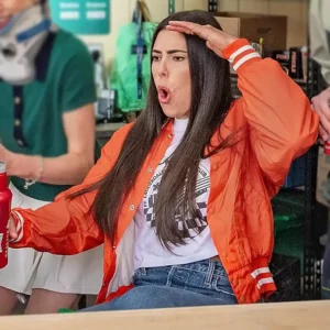 Kelsey Plum Happy Gilmore 2 Orange Varsity Jacket
