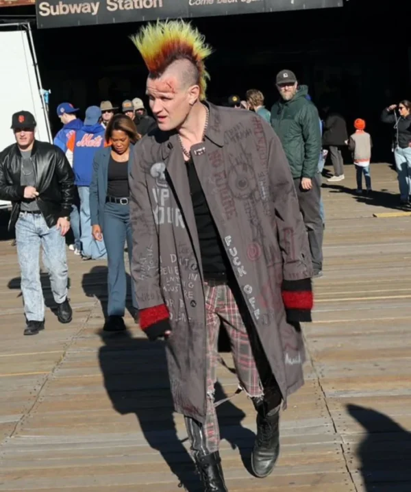 Matt Smith Caught Stealing Russ Grey Coat Front View