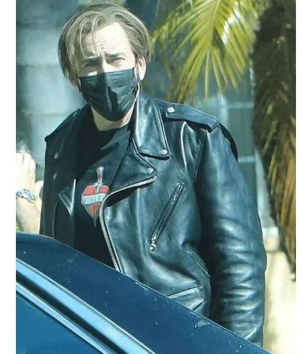 Nicolas Cage Leather Jacket Unbearable Weight of Massive Talent