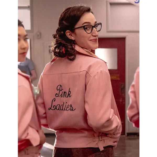 Pink Ladies Jacket Grease Back View