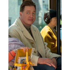 Rental Family 2025 Brendan Fraser Beige Corduroy Coat