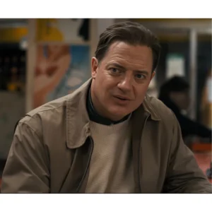 Rental Family Brendan Fraser Beige Bomber Jacket