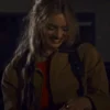 Samara Weaving Eenie Meanie Moive Brown Cotton Jacket Front