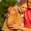 Samara Weaving Eenie Meanie Moive Brown Cotton Jacket Side View