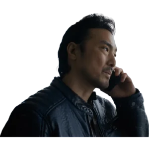 Takehiro Hira Rental Family Black Leather Jacket Front
