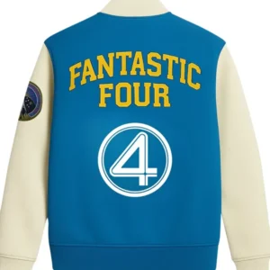 The Fantastic Four First Steps Blue Varsity Jacket Back