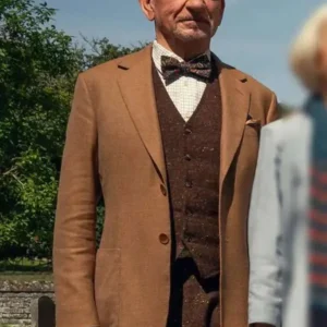 The Thursday Murder Club Ben Kingsley Brown Blazer