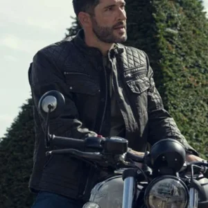 Tom Ellis The Thursday Murder Club Bliker Leather Jacket