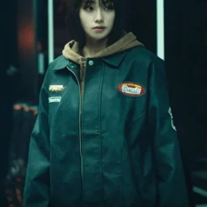 Twelve S01 Kang Mi-na Black Cotton Bomber Jacket