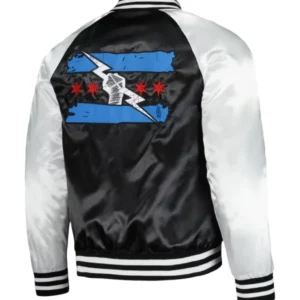 WWE CM Punk Satin Varsity Bomber Jacket Back