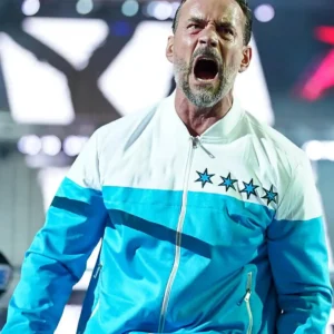 WWE SummerSlam 2025 CM Punk Blue Bomber Jacket