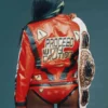WWE Wrestler Naomi Red Leather Jacket Back Side