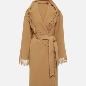 Wednesday S02 Billie Piper Fringe Long Coat Front