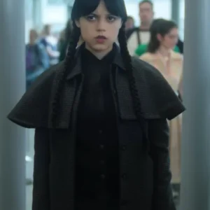 Wednesday S02 Jenna Ortega Black Coat