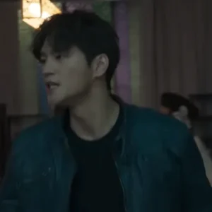 Won Seung Twelve Black Cafe Racer Jacket Front