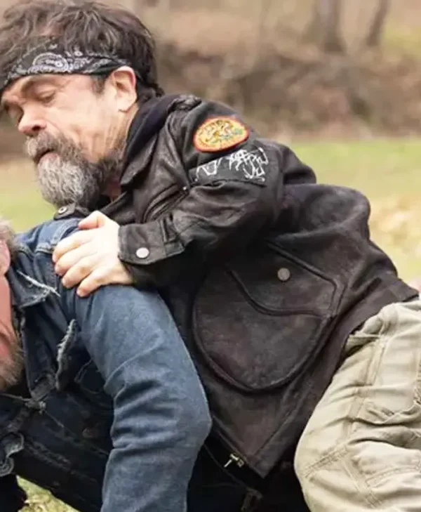 The Lowdown Series Peter Dinklage Biker Leather Jacket - Image 3